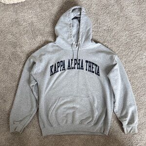 Light Grey Kappa Alpha Theta Hoodie with Navy Print